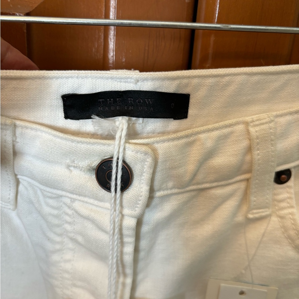 $550 The Row Ashland White Mid-Rise Straight Denim Jeans 0 NWT - Picture 6 of 15